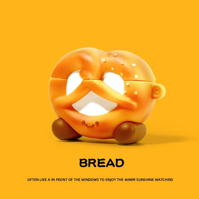 3D Chocolate Cookie Bread Case for AirPods 1, 2, 3, 4 Pro, Cute Cartoon Earphone Case for AirPods Pro 2, Soft Silicone Case