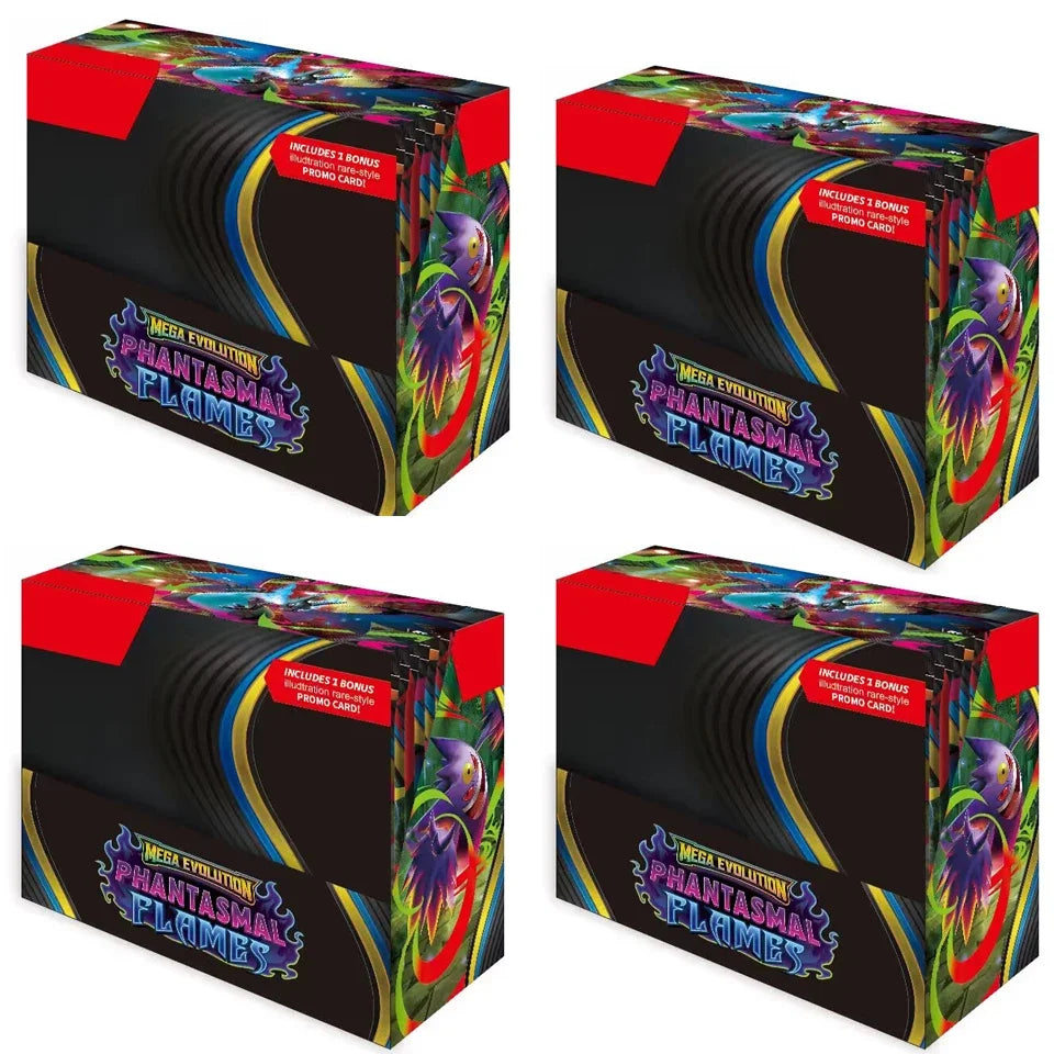 2026 360 unids/set tarjeta Pokemoned MEGA EVOLUTION pregrupo SCARLET & VIOLE 151 PHANTASMA FLAMES Prismático inglés Booster tarjeta de batalla