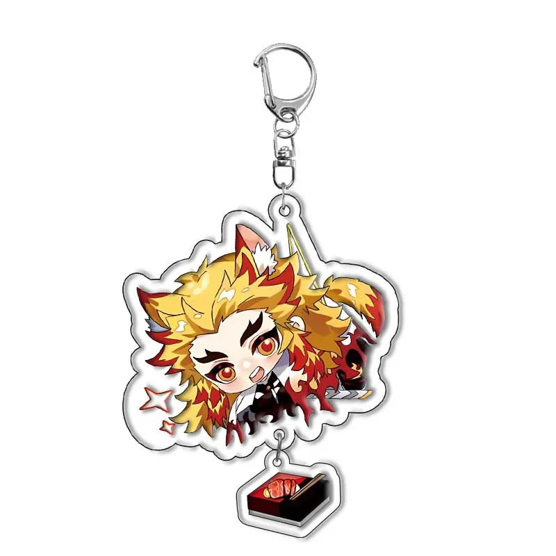 Demon Slayer Tanjiro Zenitsu Double-Sided Acrylic Keychain 5.5cm Anime Accessories