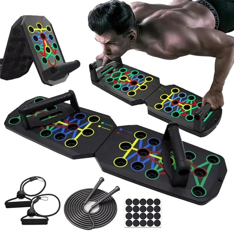 Tabla de flexiones multifuncional para el hogar, tabla de entrenamiento, equipo de entrenamiento de músculos del pecho y abdominales, flexiones portátiles - CR mark