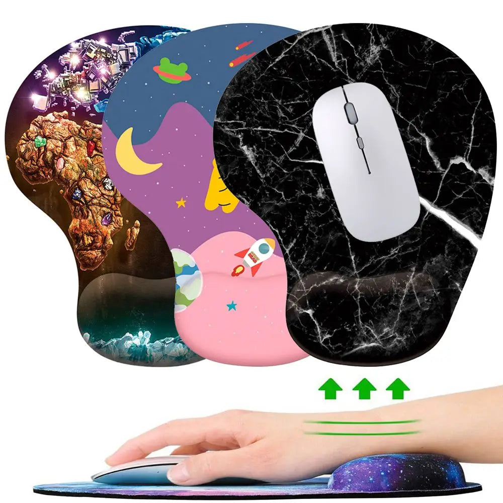 Silicone mouse pad with wrist rest, ergonomic, non-slip, for gaming, desktop, PC, laptop