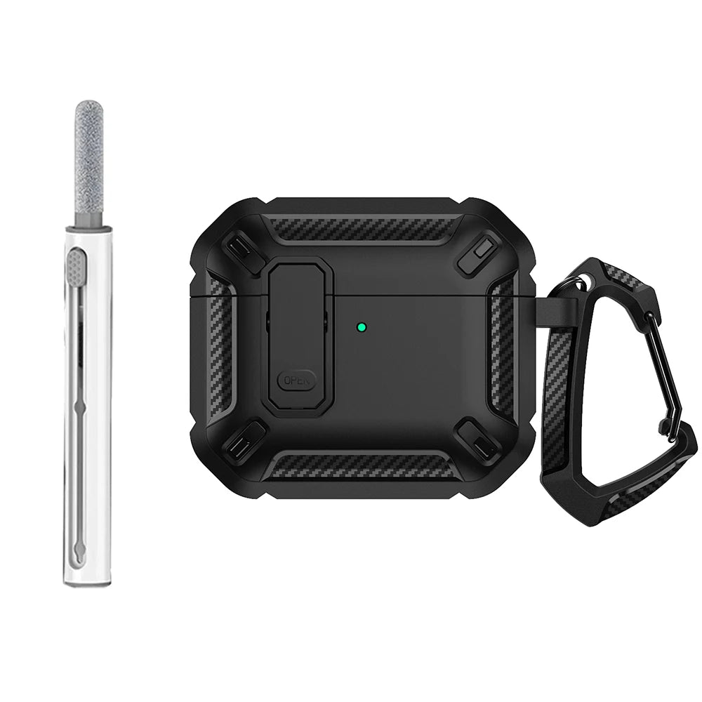 Secure Lock Case for AirPods 4, Protective TPU PC Case for Apple AirPods 4, Headphone Accessories with Hook