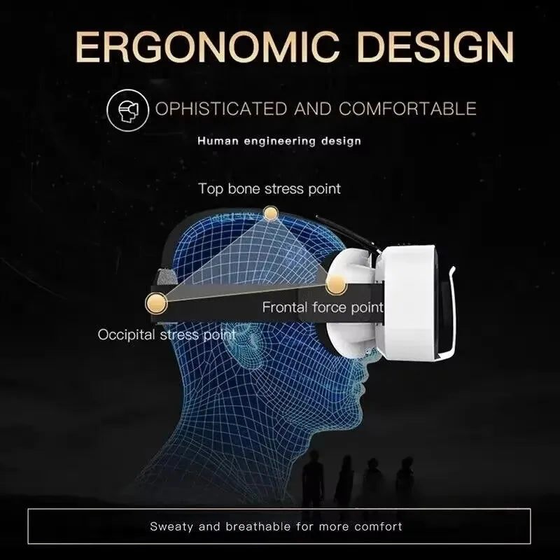 G05 3D VR SHINECON Headset Glasses Head Mounted Adjustable Virtual Reality VR Glasses for 4.76 inch Android Smartphones